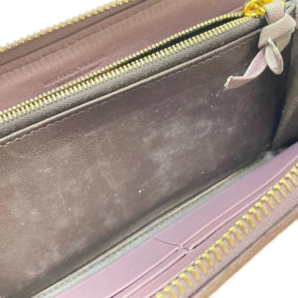 Auth BOTTEGA VENETA Zip Around Wallet, Intrecciato 114076 Light Purple Leather - Picture 6 of 13